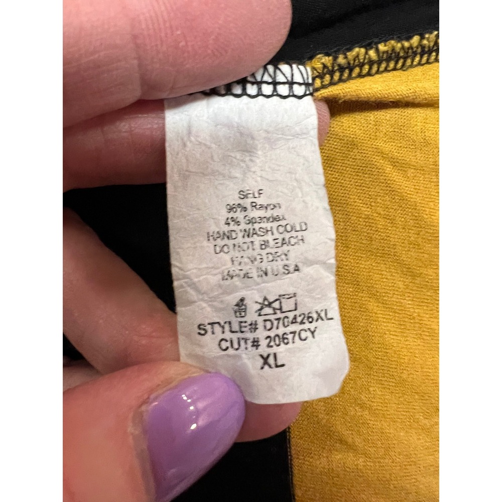 White Birch Striped Maxi Dress XL Mustard Black White Short Sleeve D70426XL - Picture 5 of 5